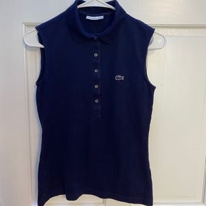 dark blue Lacoste sleeveless polo